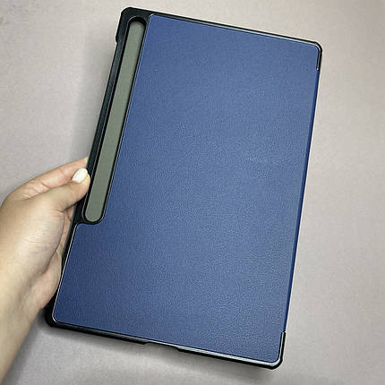 Чохол-книга для Samsung Galaxy Tab S7 Plus T970 T975 книжка на планшет самсунг таб с7 плюс темно-синя v7r, фото 3