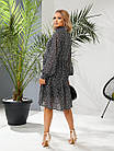 Легке шифонове плаття NOBILITAS 42-52 чорного кольору в дрiбну квiтку, фото 2