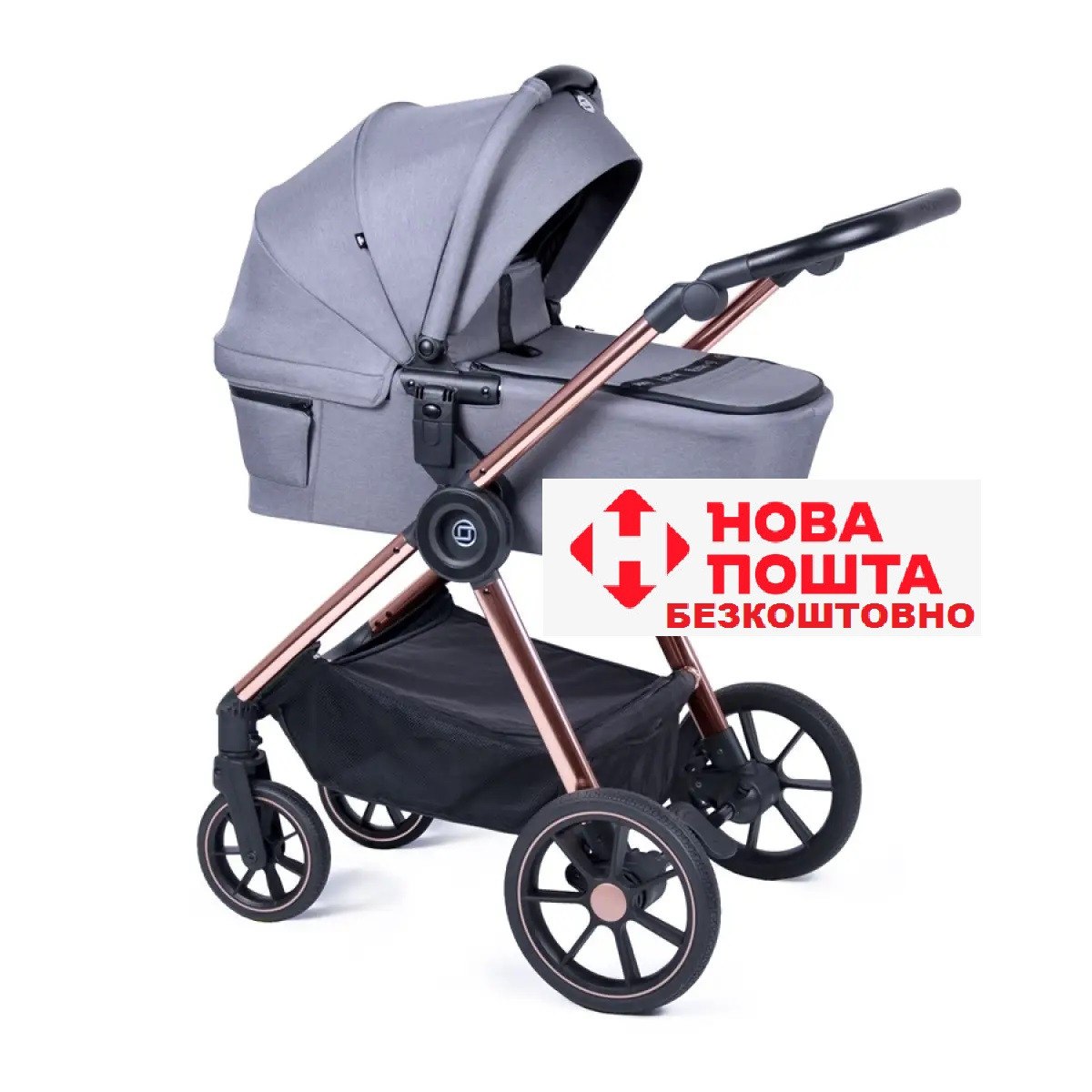 Коляска 2 в 1 Zokky Ozz grey сіра 9023-ZO-02, фото 1