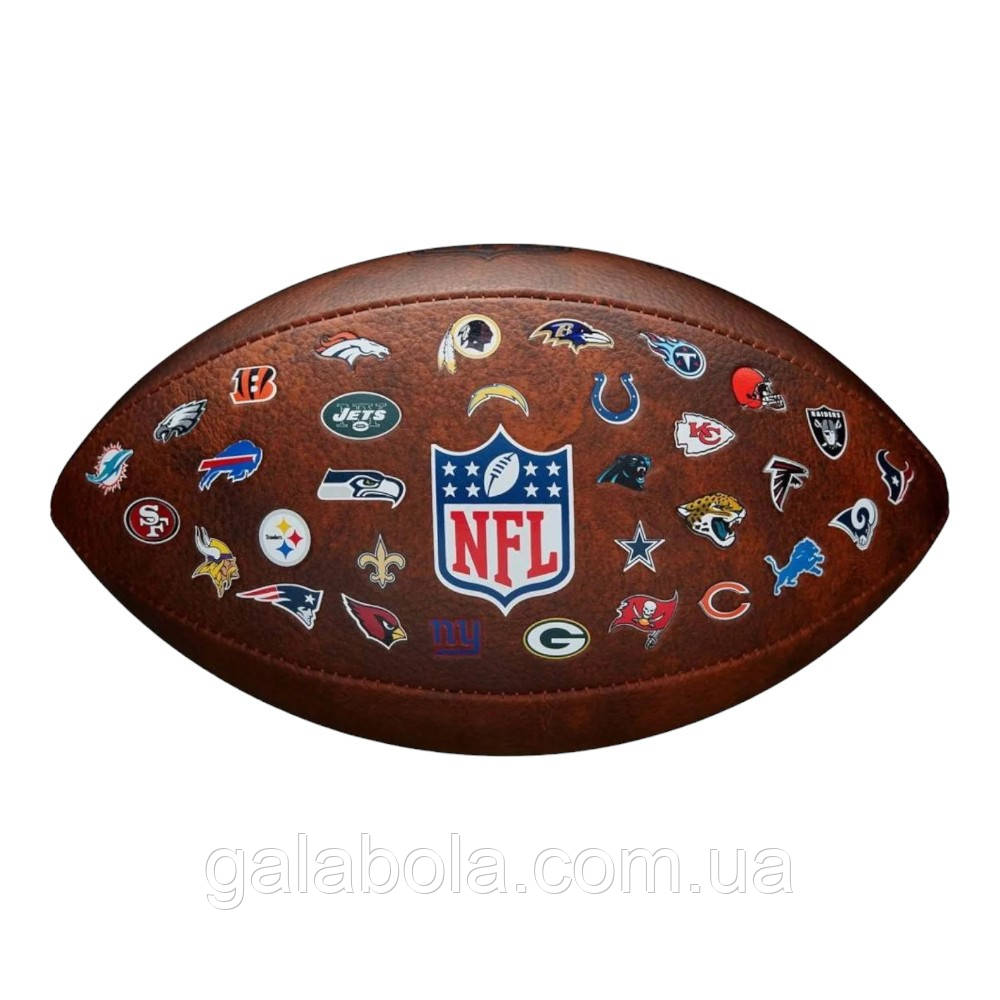 М'яч для американського футболу Wilson NFL Jr Throwback Fb 32 Team Logo WTF1534XBNFL (розмір 7)