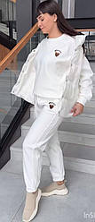 Молодіжний костюм-двійка молочного кольору якісний, штани та кофта розміри M, L