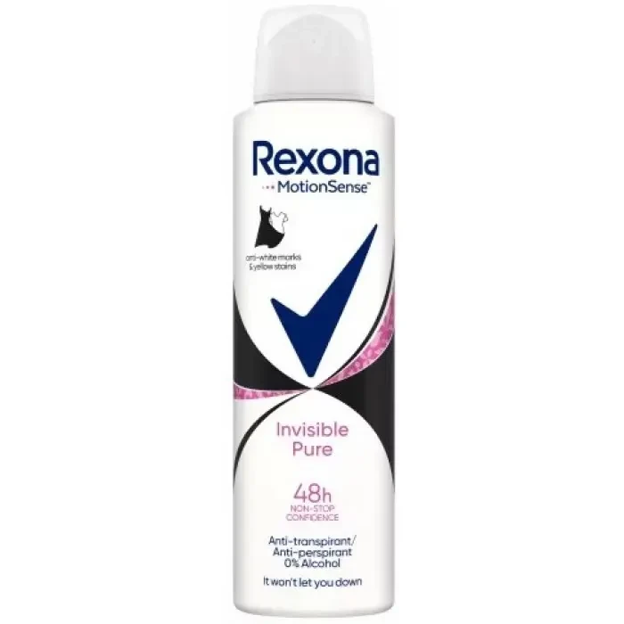 Дезодорант антиперспірант аерозольний Rexona Invisible Pure  150 мл.