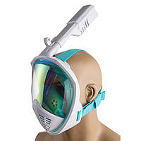Маска для плавання повнолицева - Дзеркальна - M2068/SG9 - розмір S/M - Зелена