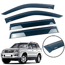 Дефлектори вікон (вітровики) Toyota Prado 120 / Lexus GX470 2003-2009 накладні (HAWK)