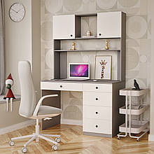 Письмовий стіл 1830х1200х650мм Сірий/Білий