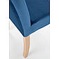 Стільці дерев'яні з велюровою оббивкою Clarion темно-сині та медовий дуб з високою спинкою у вітальню, фото 7