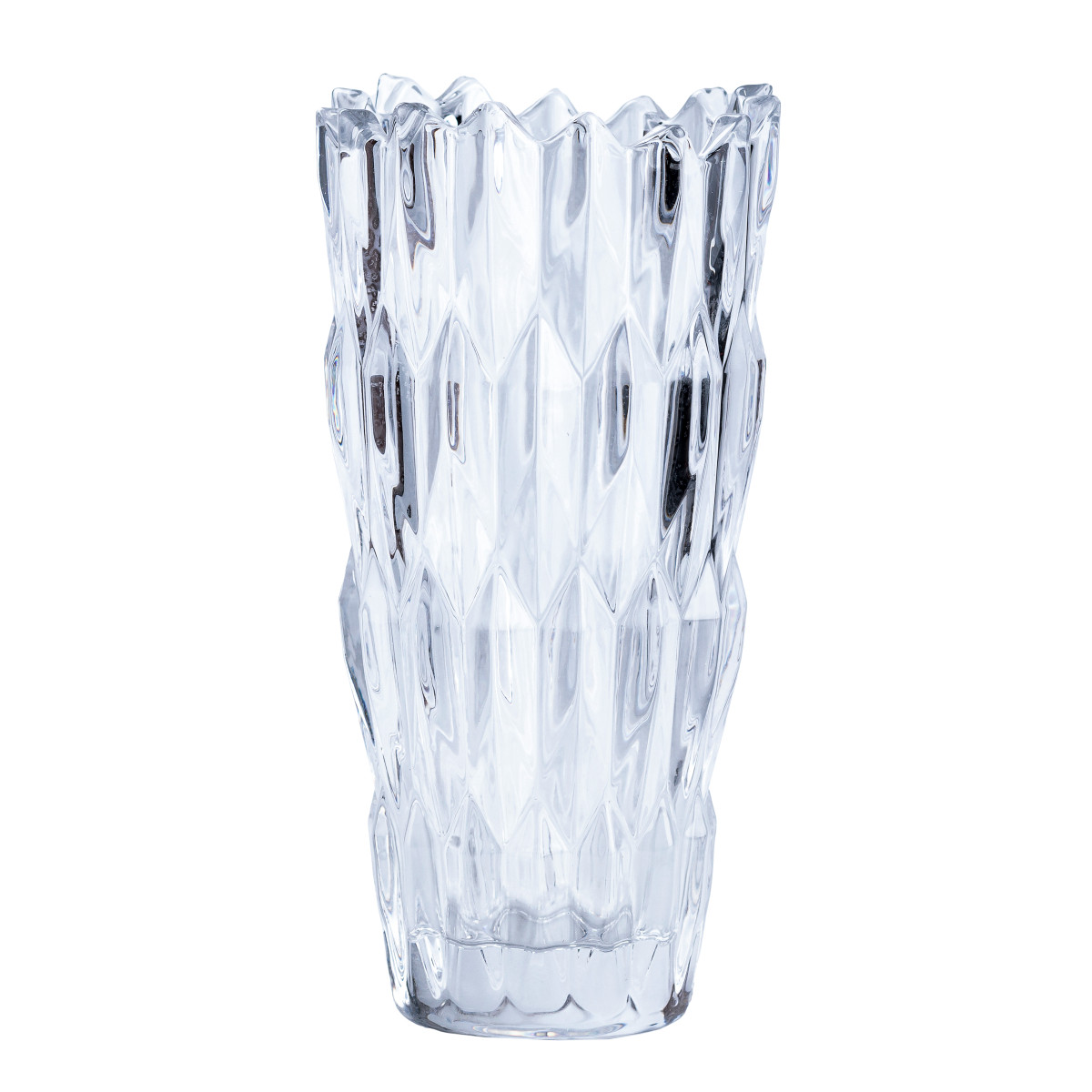 Декоративна скляна ваза під кришталь Glassware 24 см прозора