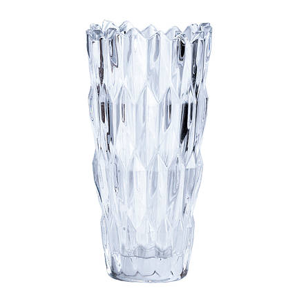 Декоративна скляна ваза під кришталь Glassware 24 см прозора, фото 1