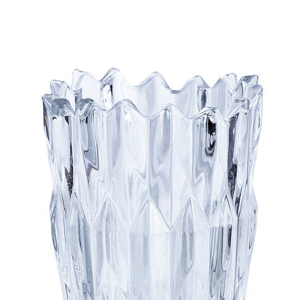 Декоративна скляна ваза під кришталь Glassware 24 см прозора, фото 3
