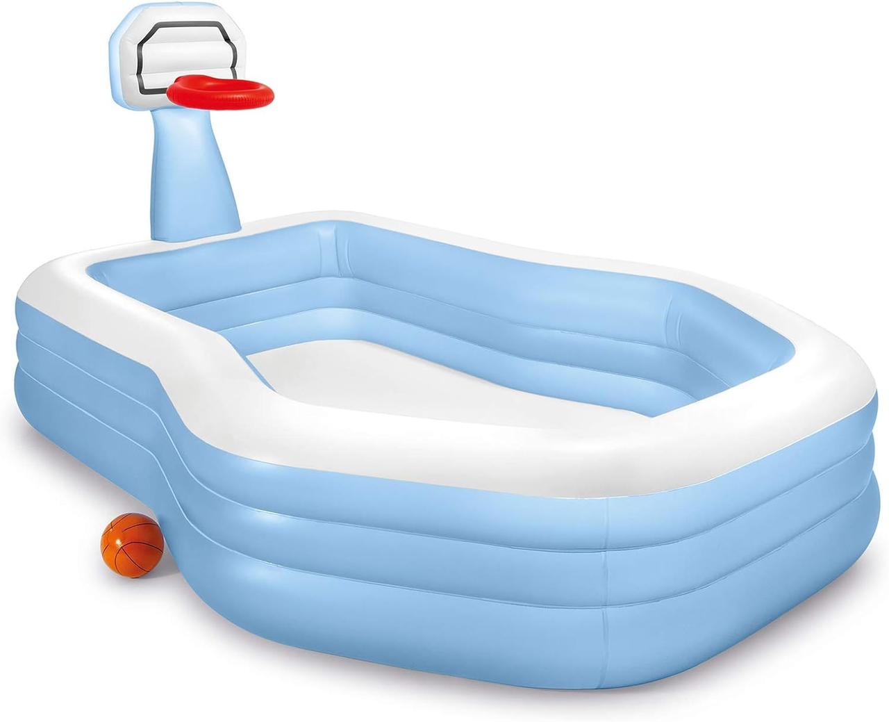 Сімейний надувний басейн Swim Center Shootin' Hoops Family Pool Intex 57183 з баскетбольним кошиком