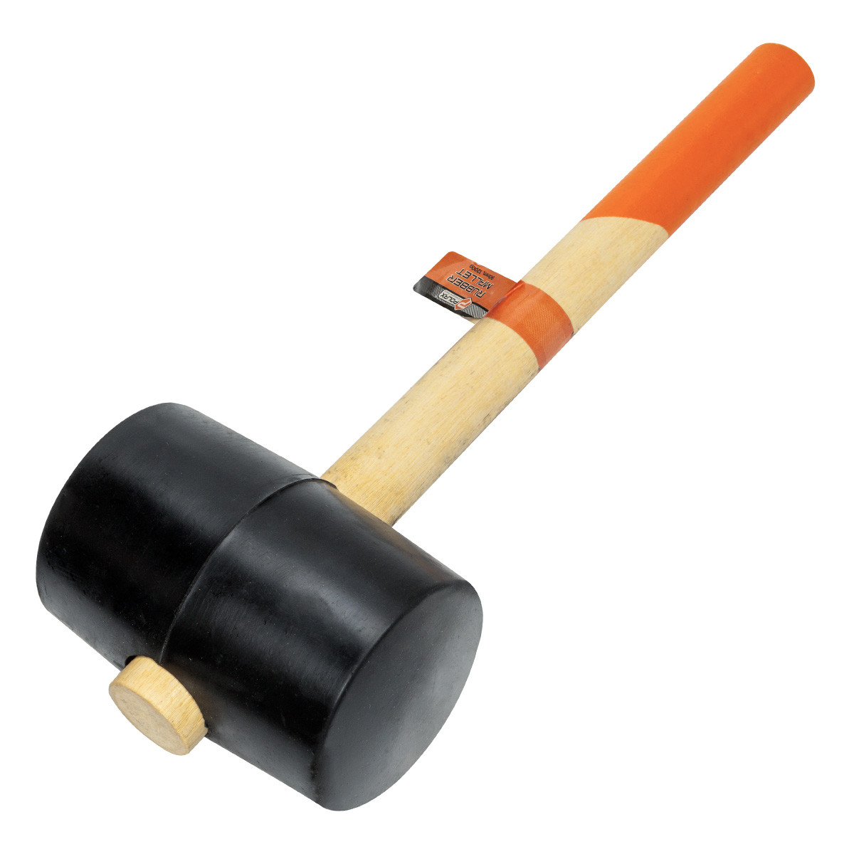 Киянка гумова з дерев'яною ручкою Polax 80 мм 1200 г Чорна (39-006), фото 1