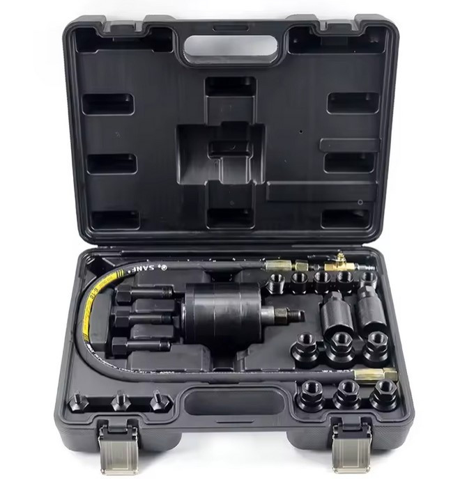 Пневматичний знімач форсунок Jomax VT18269B з адаптерами у валізі, фото 1