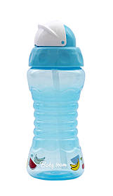 Поїльник для подорожей з трубочкою 10+ Baby team 300 мл Блакитний