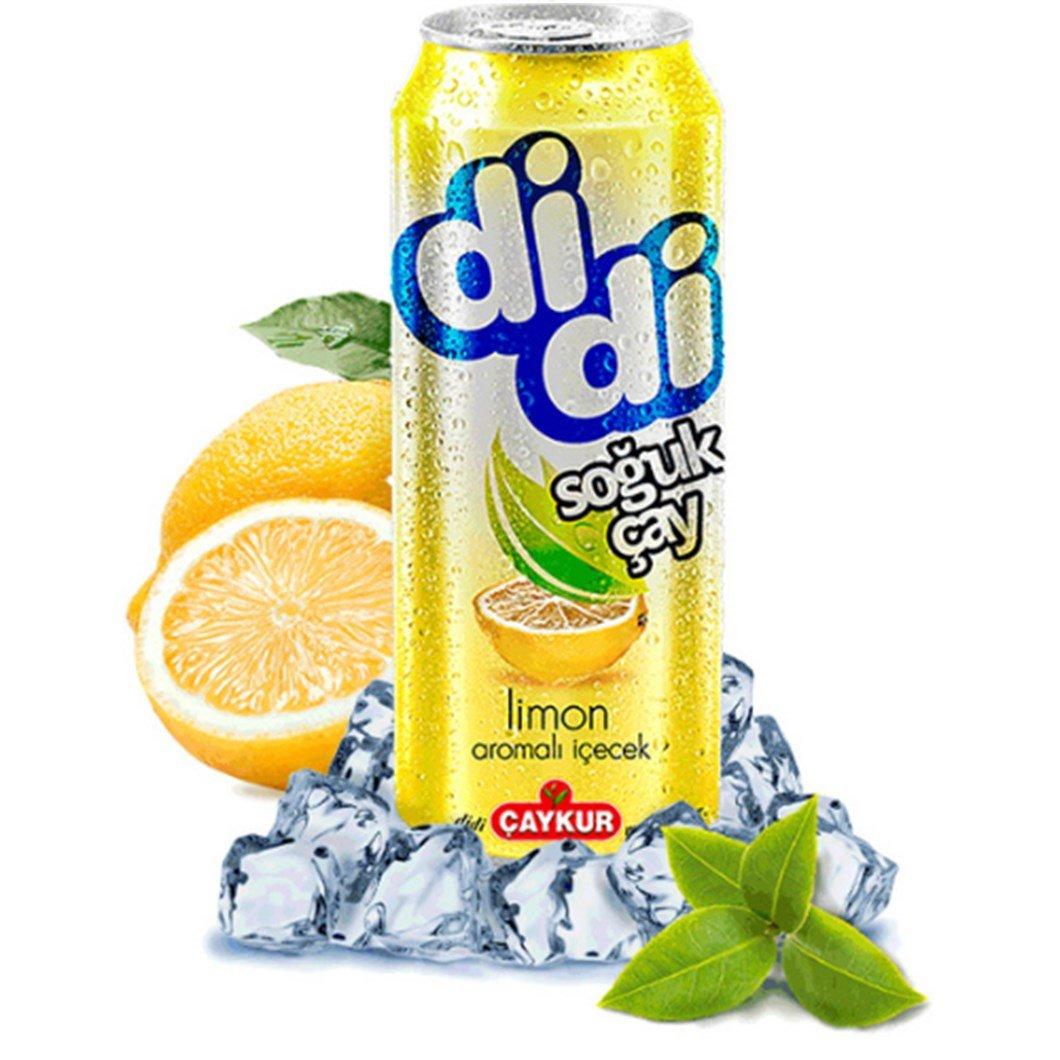 Холодний чай Çaykur Didi Ice Tea зі смаком лимона 250 мл, Освіжаючий турецький айс ті в банці