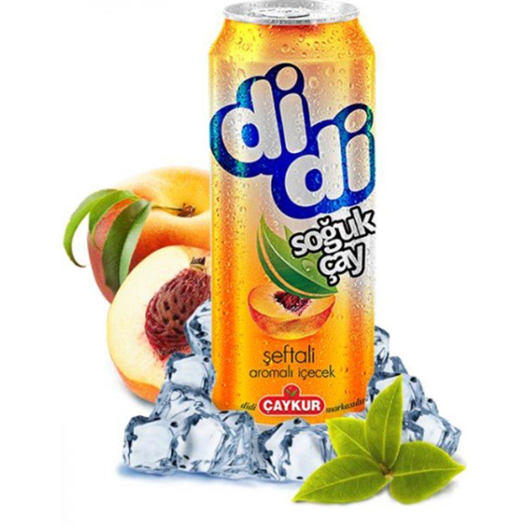 Холодний чай зі смаком персика Çaykur Didi Ice Tea 250 мл Освіжаючий турецький айс ти в банку