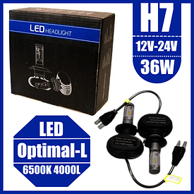 Світлодіодні LED-лампи для авто H7 12 V-24 V S1 6500 K 4000L 36W діод CSP радіатор