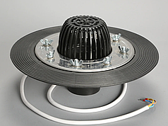 Кровільна лійка з листяловлювачем і системою нагрівання DN 110, патрубок 100 мм