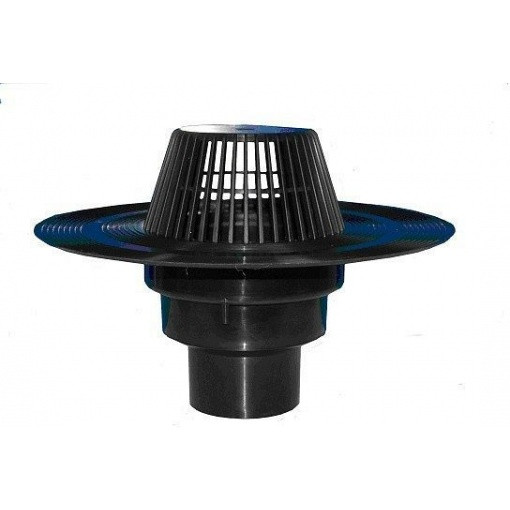 Кровільна лійка з листяловлювачем і притискним фланцем із неіржавкої сталі DN 110, патрубок 100 мм