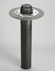 Кровільна лійка з листяловлювачем і притискним фланцем із неіржавкої сталі DN 110, патрубок 600 мм