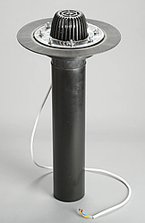 Кровільна лійка з обігрівом і притискним фланцем із неіржавкої сталі DN 110, патрубок 600 мм