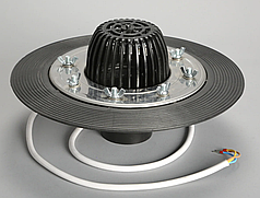 Кровільна воронка з обігрівом і притискним фланцем із неіржавкої сталі DN 110, патрубок 100 мм