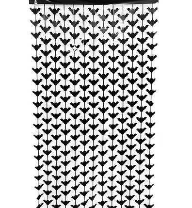 Шторка для фотозони з дощику (фольгована) Кажани Halloween | Чорний 1х2м, фото 2