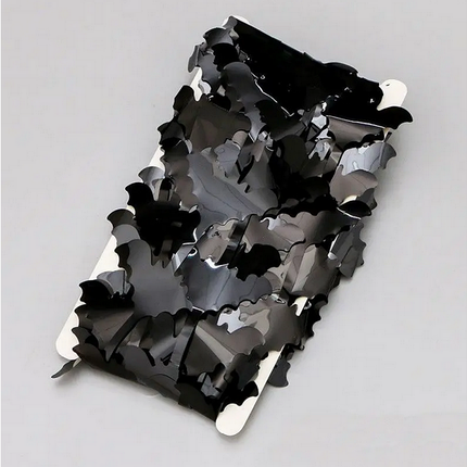 Шторка для фотозони з дощику (фольгована) Кажани Halloween | Чорний 1х2м, фото 3