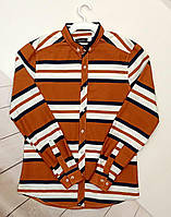 Сорочка чоловіча коричнева в смужки, Туреччина