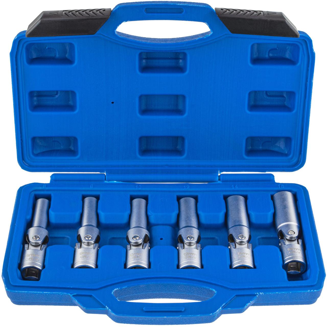 Набір торцевих ключів з шарніром для свічок розжарювання 3/8" (8-16 мм) 6 шт. Falcon F08420, фото 1