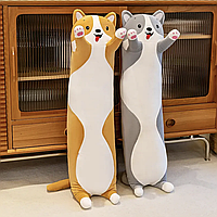 Мяка Іграшка Пес Батон 110 см, плюшева дитяча іграшка подушка Собака Батон довга, Рудий