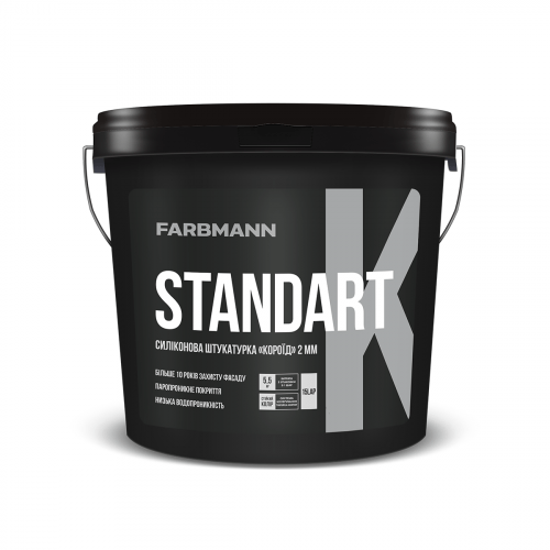 Фасадна декоративна штукатурка «короїд» Farbmann Standart K (ФАРБМЕН СТАНДАРТ К) 25кг, білий