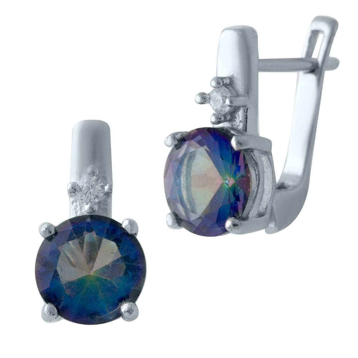 Срібні сережки ortex з містик топазом 3.499ct (2024910)