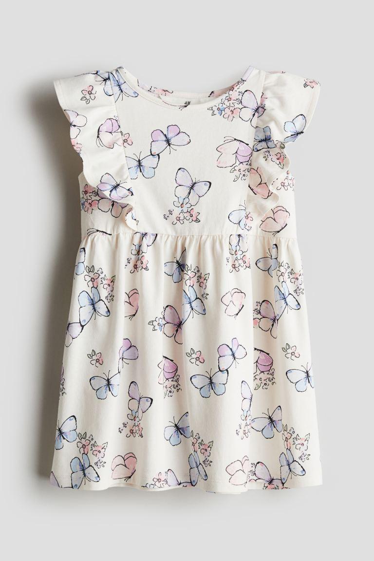 Сукня з джерсі з воланами бежева в метелики H&M 92, 98/104см