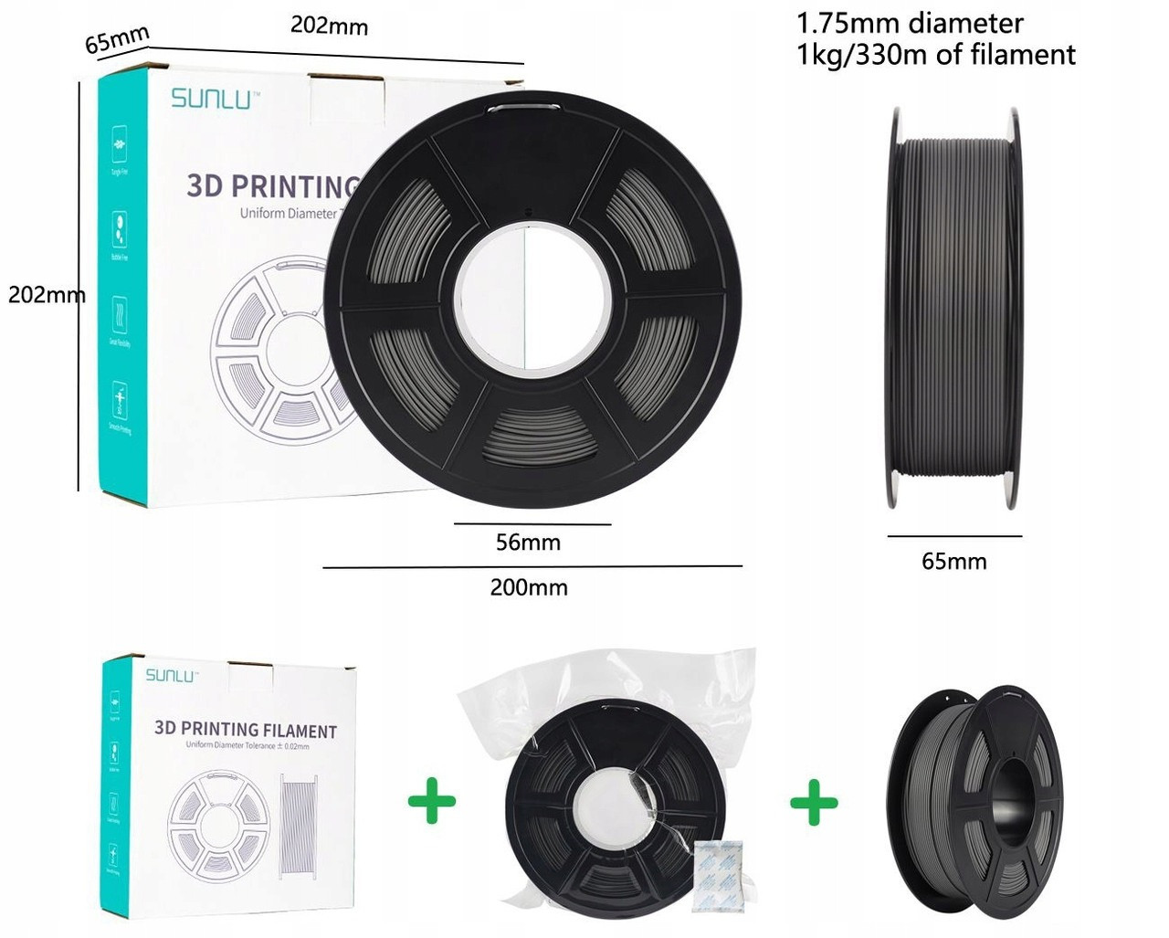 Filament for 3D-print SUNLU PETG 1.75mm 1kg BOX