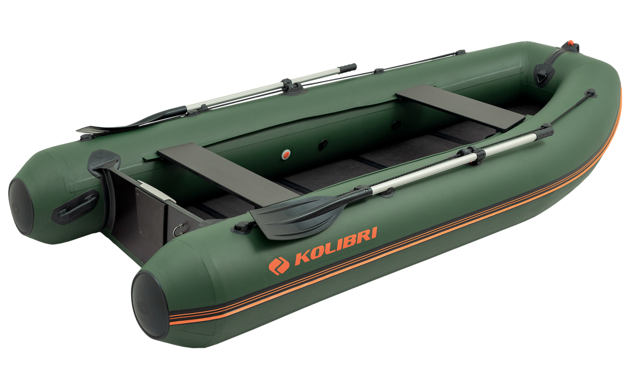 Надувний кільовий човен ПВХ Kolibri КМ-330DL + AirDeck. Купити надувний човен Колібрі 330 під мотор для риболовлі