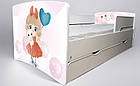Ліжко для дівчинки Малятко з шухлядою на ламелях + захисний бортик, фото 5