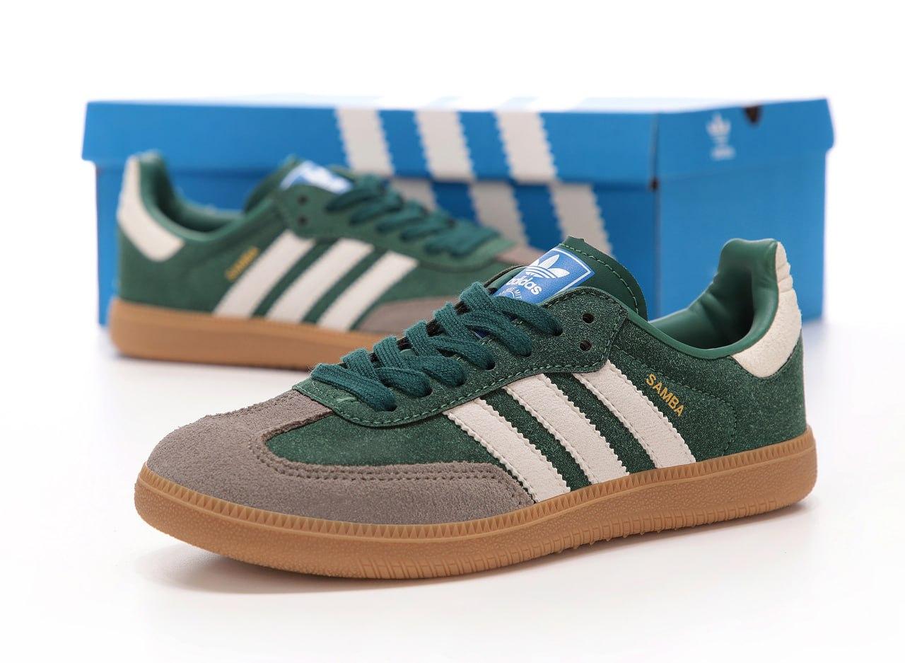 Жіночі Кросівки Adidas Samba Green White / Адідас Самба