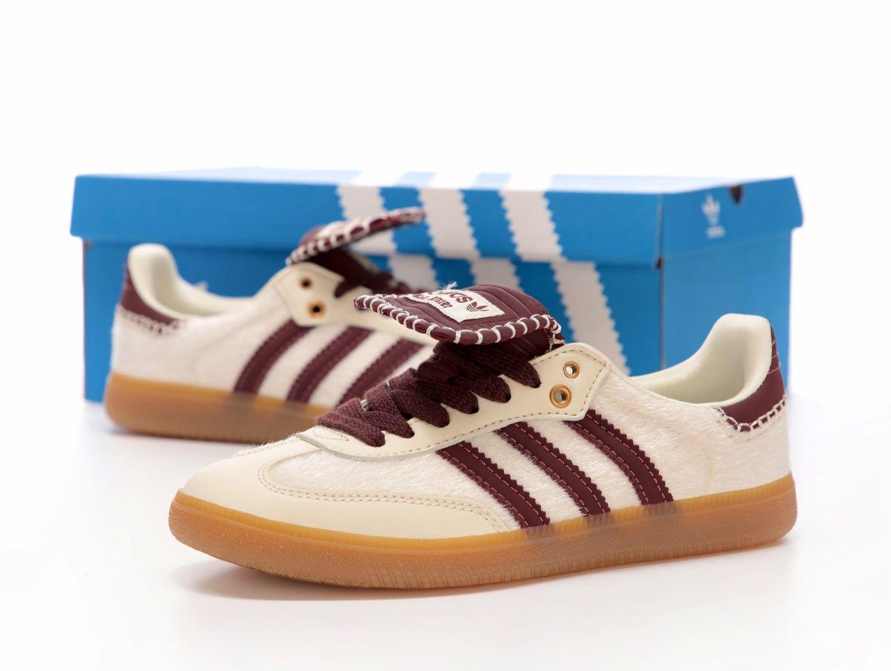Жіночі Кросівки Adidas Samba x Wales Bonner Cream Bordo / Адідас Самба Уельс Боннер