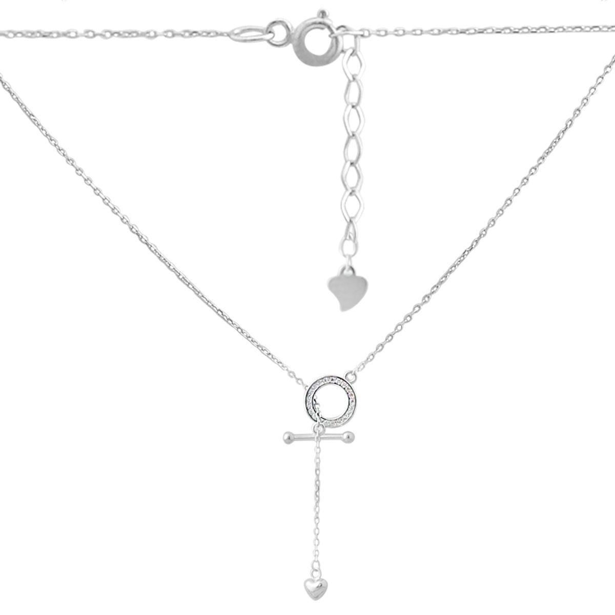 Срібне кольє ortex з фіанітами, вага виробу 2,58 г (2160540) 400450 розмір