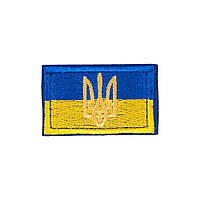 Флажок Украины с трезубцем (5х3 см) липучка Желто-голубой
