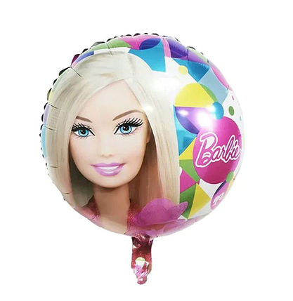Фольгована кулька Барбі Barbie круглий 45см (18") | Різнокольоровий, фото 1