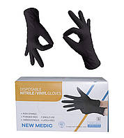 Рукавички нітрилові чорні 100шт/50пар Розмір L