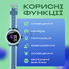 Смарт годинник з сім картою для дітей Meimi M3 4G з gps трекером і телефоном дитячі розумні годинник smart, фото 4