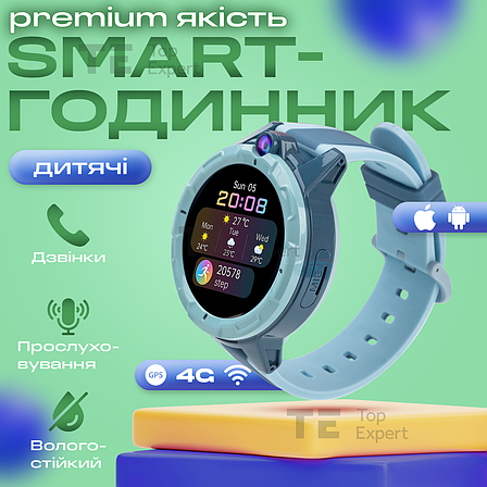 Смарт годинник з сім картою для дітей Meimi M3 4G з gps трекером і телефоном дитячі розумні годинник smart, фото 1