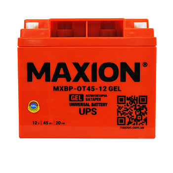 Акумулятор тяговий Maxion MXBP-OT 45-12 GEL (12V, 45Ah, -/+)