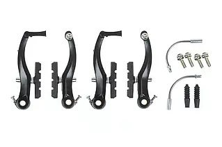 Комплект Гальм V-brake алюміній TW C228  110 мм з направляючою та пильником (переднє+заднє)