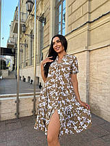 Сукня софт міді з довгими рукавами та красивими візерунками розміри норма й батал, фото 4