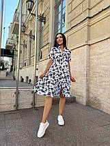 Сукня софт міді з довгими рукавами та красивими візерунками розміри норма й батал, фото 2