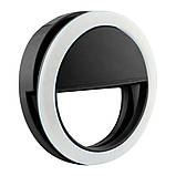 Селфі кільце на акумуляторі Iphone, Android, RK-12, Чорне, фото 4