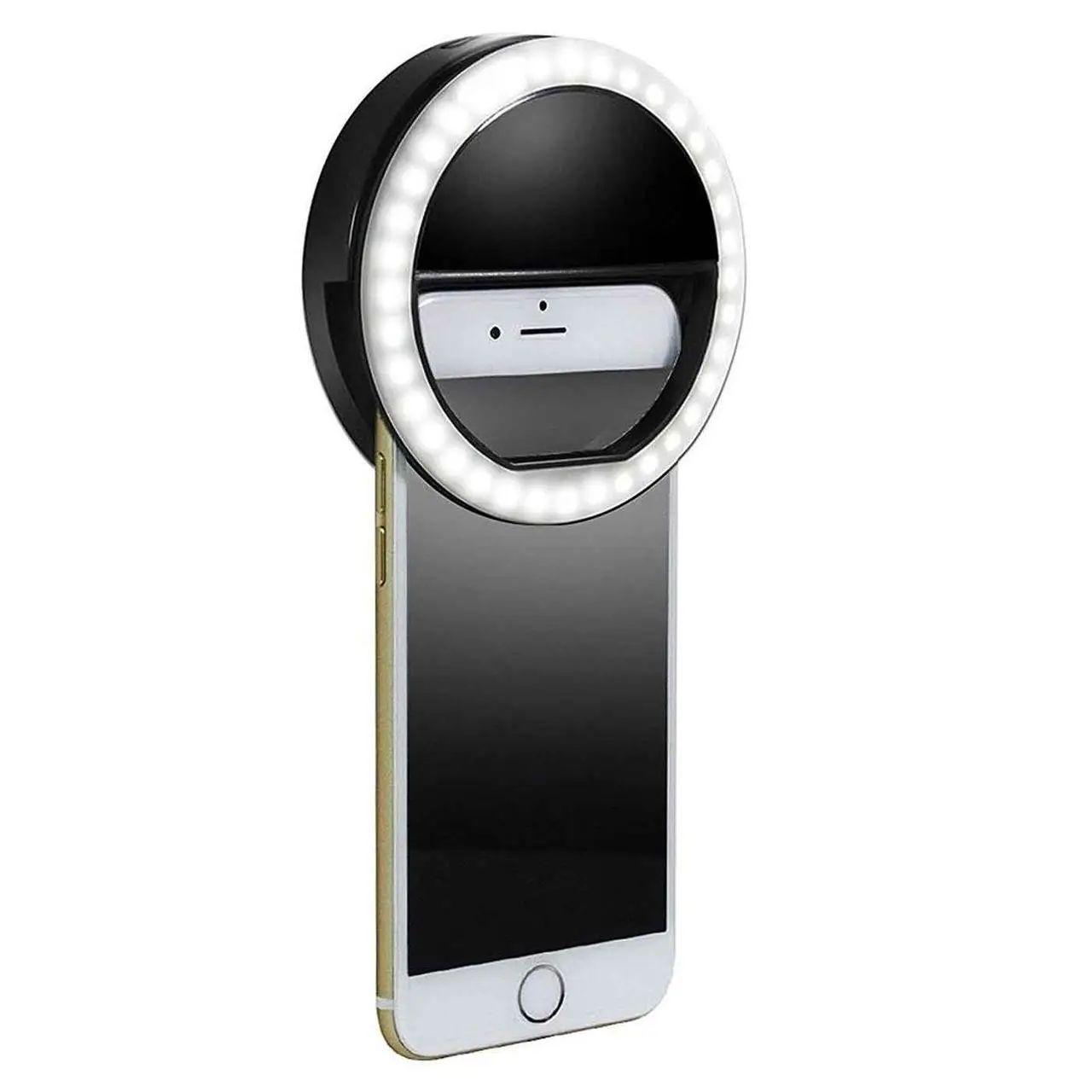 Селфі кільце на акумуляторі Iphone, Android, RK-12, Чорне